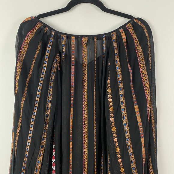 Sundance Black and Orange Bohemian Blouse - Picture 6 of 8